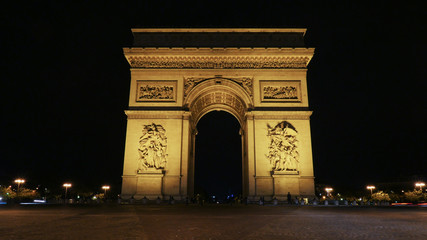 Fototapeta na wymiar Famous Champs-Elysees arch at night