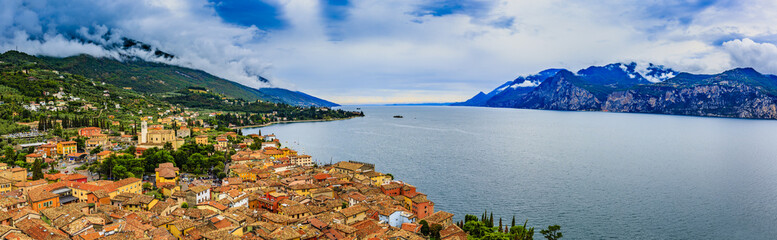 Fototapeta na wymiar Lake Garda, Malcesine, Italy - panorama