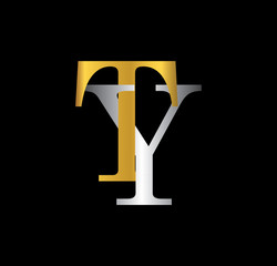 TY initial letter with gold and silver