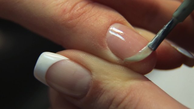 French manicure closeup