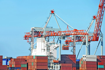 Cargo crane and ship