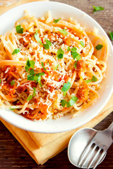 Spaghetti with vegetable sauce
