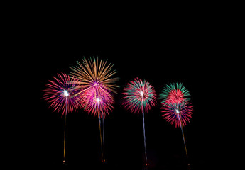 Fireworks light up the sky