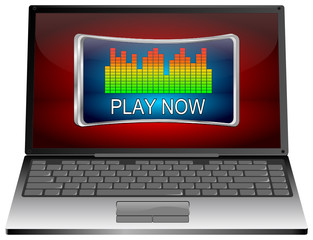 Laptop computer with Play Button