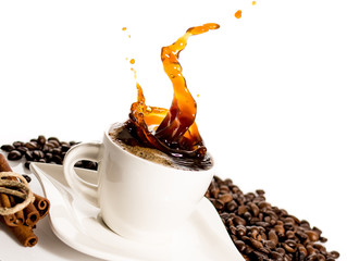 Cup of coffee splash