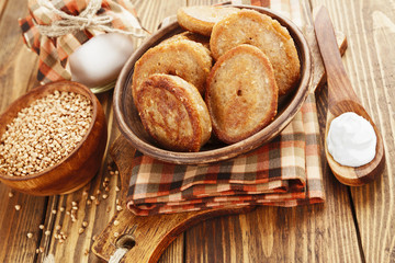 Homemade buckwheat pancakes