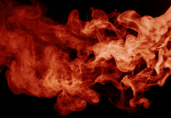 red steam on the black background