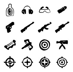 Shooting Range Icons Freehand Fill