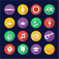 Prom Icons Flat Design Circle