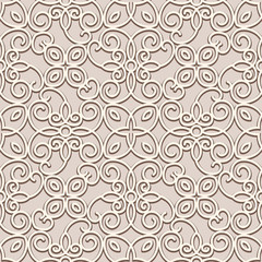 Vintage beige ornamental background, seamless pattern