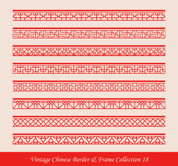 Vintage Chinese Border Frame Vector Collection 18