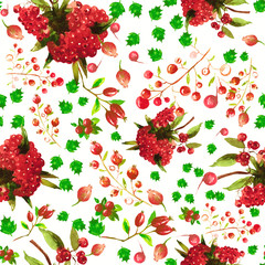 Watercolor seamless floral pattern. Flowers texture.