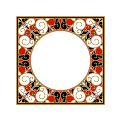 Vector Ornate Frame and Color Pattern. Ornate element for design and place for text or pictures. Abstract background. Perfect for invitations, announcements, scrapbooks. Vector graphic design template