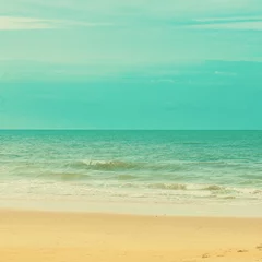 Zelfklevend Fotobehang sea and beach with vintage tone. © tortoon