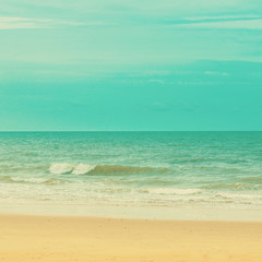 sea and beach with vintage tone.