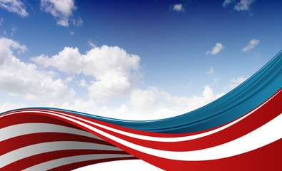 american flag with sky