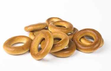 small bagels on a white background