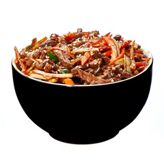 crispy beef with celery and sesame