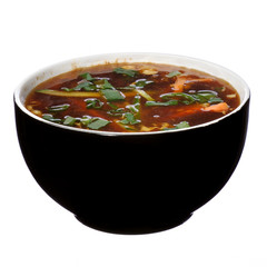 A bowl of Hot and Sour Soup.asian food