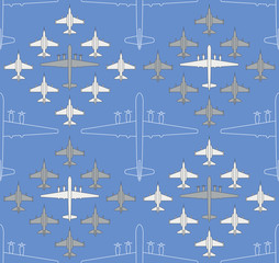 seamless pattern with military airplanes 04