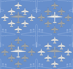 seamless pattern with military airplanes 04