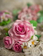 Romantic style: Fashion studio shot of a floral rose necklace (j