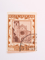 Trent cathedral on 1945 stamp from Vatican