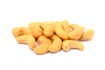 Tasty Cashew nuts isolated on white background