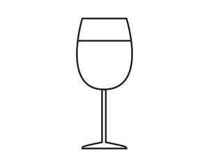Line icon glass of wine. Vector illustration.