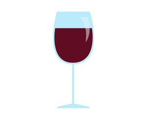 Flat icon glass of wine. Vector illustration.