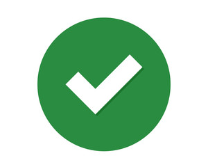 Flat icon checkmark with shadow
