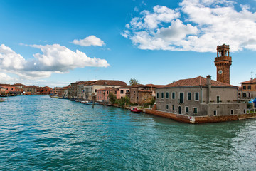 Fototapeta na wymiar Canal view of Murano, Venice, Italy