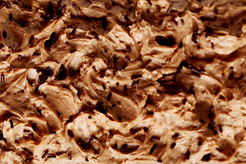 Sweet and tasty chocolate cake background, close up