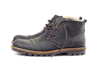 Leather shoes isolated on white background