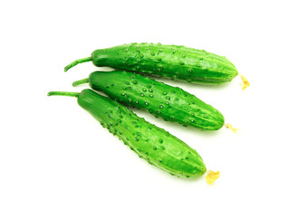 fresh cucumbers isolated on white