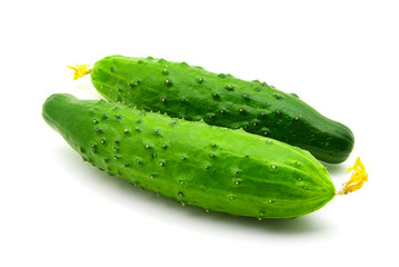 fresh cucumbers isolated on white