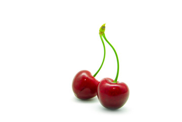 Sweet cherry isolated on white