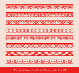 Vintage Chinese Border Frame Vector Collection 24