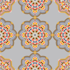 seamless pattern with elements of Mandala style