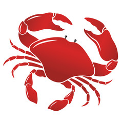 Vector boiled red crab, shellfish