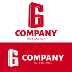 Vector letter G logo. Brand logo G for the company in the form of 3D letters. Red style.