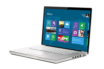 modern laptop on white