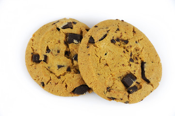 Chocolate cookie isolated on white background