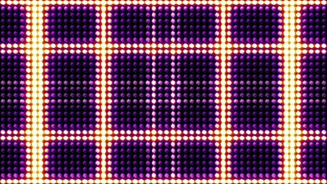 Squares Bulb Lights Background, Loop, 4k
