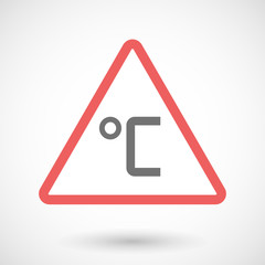 Warning signal icon with  a celsius degree sign