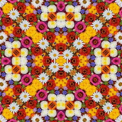 Flower background for a congratulation, top view.