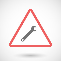 Warning signal icon with a spanner