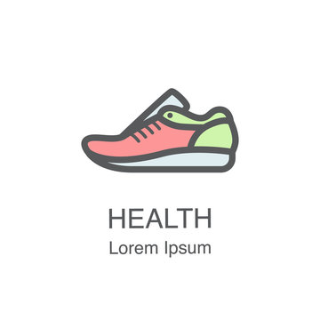 Vector sneaker icon. Healthy lifestyle concept
