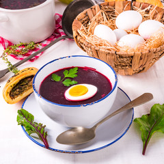  beet green soup with egg