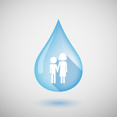 Obraz premium Long shadow water drop icon with a childhood pictogram